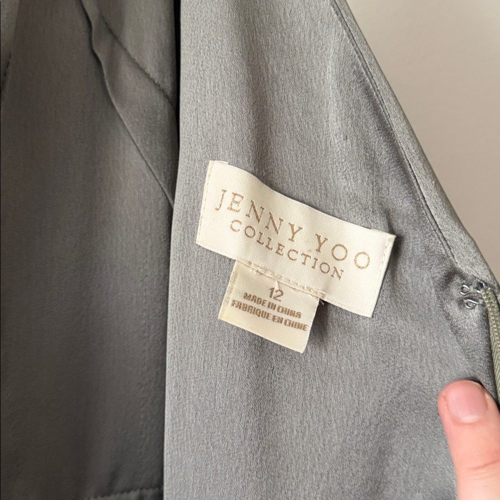 Jenny Yoo Olive Green Satin Slip Dress - Picture 8 of 10